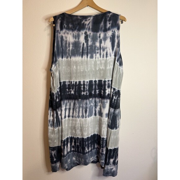 Sunshine Raised Woman’s Dress Cover Up Size Large / X Large Tie Dyed Blue Boho - Picture 2 of 8